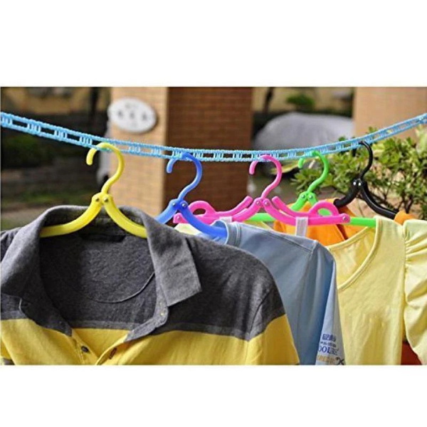 0190 Anti-Slip Clothes Washing Line Drying Nylon Rope with Hooks