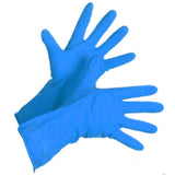 3149 1 Pair Flock line Reusable Rubber Household Hand Gloves - Blue