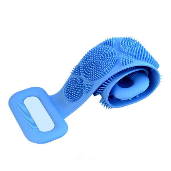 1302 Silicone Body Back Scrubber Double Side Bathing Brush for Skin Deep Cleaning(70 x 10 x 1 cm)