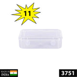 3751 Plastic Rectangular Container Box Set with Lid for Storage of Multipurpose Things Like Jewellery, Medicine, Spices (Clear, Small, 85x45x24 mm)