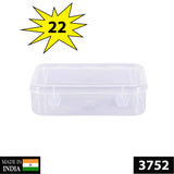 3752 Plastic Rectangular Container Box Set with Lid for Storage of Multipurpose Things Like Jewellery, Medicine, Spices (Clear, 95x55x24 mm)