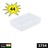 3754 Plastic Rectangular Container Box Set with Lid for Storage of Multipurpose Things Like Jewellery, Medicine, Spices (Clear, 160x100x40 mm)