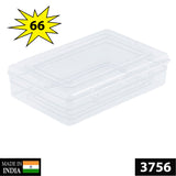 3756 Plastic Rectangular Container Box Set with Lid for Storage of Multipurpose Things Like Jewellery, Medicine, Spices (Clear, 220x160x50 mm)