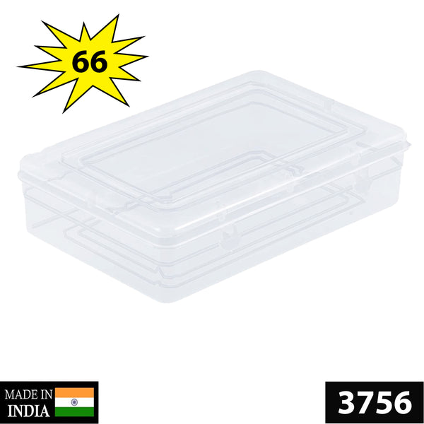 3756 Plastic Rectangular Container Box Set with Lid for Storage of Multipurpose Things Like Jewellery, Medicine, Spices (Clear, 220x160x50 mm)