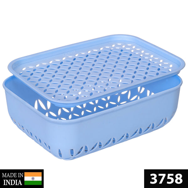 3758 Plastic Multipurpose Baskets For Home / Kitchen Storage Kothmir Basket - Multicolor