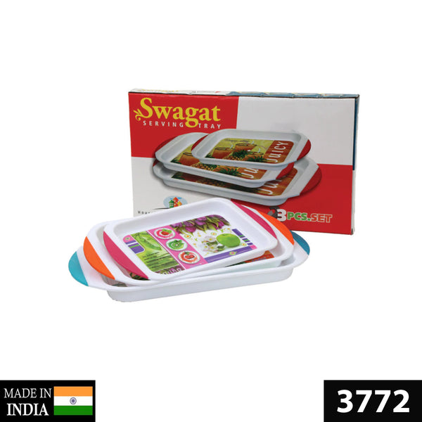 3772 New Swagat Serving Tray Set of 3