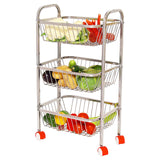 3628 3 Layer Stainless Steel Vegetable & Fruit Storage Trolley