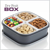 2031H Plastic 4 Sections Multipurpose Dry Fruit/ Chocolates/Mouth Freshener/Sweet Box Set | Serving Tray. DeoDap