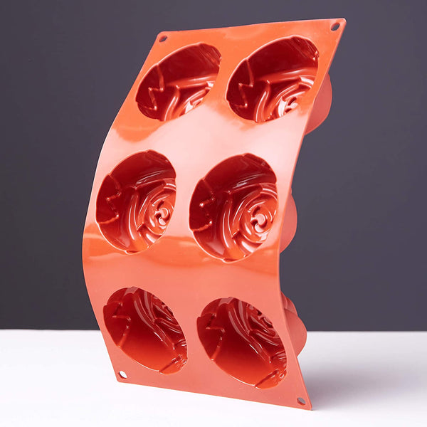 3315 - 6 Cavity Rose Flower Shape Soap Making Silicone Mould