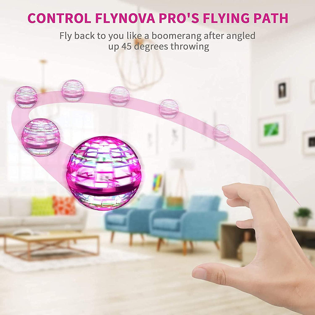 Hand Controlled Floating Ball RGB Light, 360° Spinning Flying