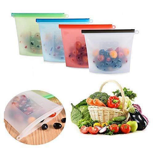 1080 Reusable Silicone Airtight Leakproof Food Storage Bag - 1 ltr - DeoDap