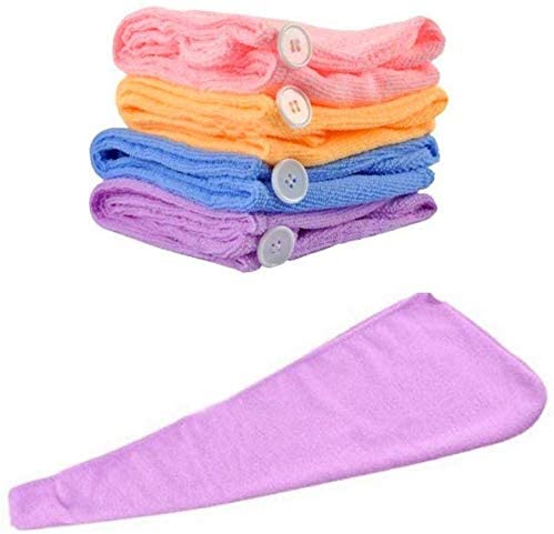 1408 Quick Turban Hair-Drying Absorbent Microfiber Towel/Dry Shower Caps (1 Pc) - DeoDap