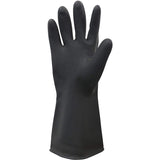 3151 1 Pair Strong Durable Flock line Reusable Rubber Household Hand Gloves - Black