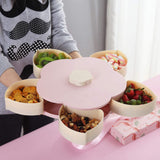 0634 Plastic Smart Candy Box Serving Rotating Tray Spice Storage