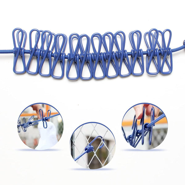 3623 Multi Functional Drying Rope with 12 Clips and 2 Hooks - 1.8 Metre