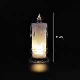 6559 BIG SIZE FLAMELESS MELTED DESIGN CANDLES FOR DECORATION (SET OF 12PC) DeoDap