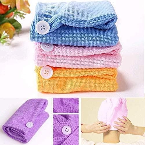 1408 Quick Turban Hair-Drying Absorbent Microfiber Towel/Dry Shower Caps (1 Pc) - DeoDap