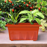 3866 Garden Heavy Plastic Planter Pot/Gamla -18x10 Inch (Brown, rectangle pack of 1 )