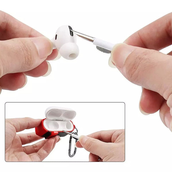 6188 3 In 1 Earbuds Cleaning Pen For Cleaning Of Ear Buds And Ear Phones Easily Without Having Any Damage. DeoDap