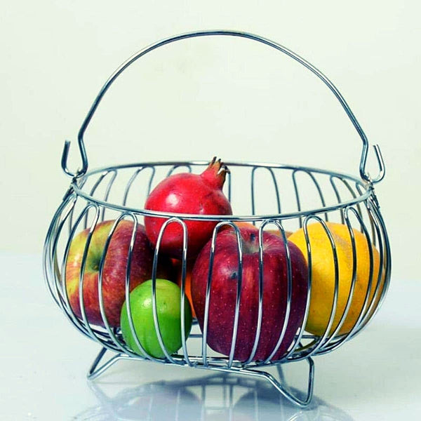 3100 Stainless Steel Heavy Vegetable and Fruit Bowl Basket, Chrome Plated Kitchen Basket Multi-Purpose