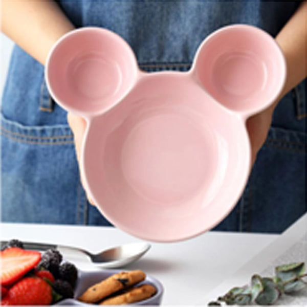 0863A Unbreakable Plastic Mickey Shaped Kids/Snack Serving Plate (Without Sticker) freeshipping - DeoDap