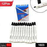 1603 Black Permanent Marker Leak Proof Marker Craft Works Pack Of 12Pcs