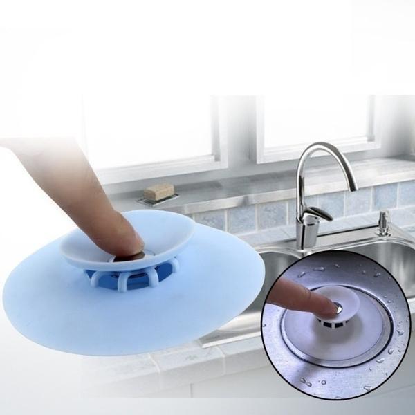 1163 Creative 2-in-1 Silicone Sewer Sink Sealer Cover Drainer (multicolour) - DeoDap