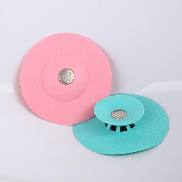 1163 Creative 2-in-1 Silicone Sewer Sink Sealer Cover Drainer (multicolour) - DeoDap