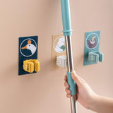 1633 Magic Sticker Series Self Adhesive Mop and Broom Holder - DeoDap