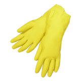 0662 Flock line Reusable Rubber Hand Gloves (Yellow)-1 pair