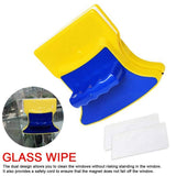 3447 Magnetic Window Cleaner Double-Side Glazed Two Sided Glass Cleaner Wiper with 2 Extra Cleaning Cotton Cleaner Squeegee Washing Equipment Household Cleaner