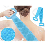 1302 Silicone Body Back Scrubber Double Side Bathing Brush for Skin Deep Cleaning(70 x 10 x 1 cm)