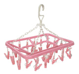 3455 Plastic Rectangle Cloth Drying Stand Hanger with 36 Clips / pegs / Baby Clothes Hanger Stand