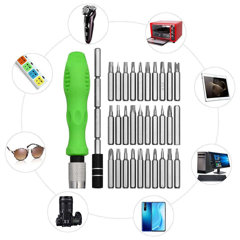 1557 32 in 1 Mini Screwdriver Bits Set with Magnetic Flexible Extensio ...