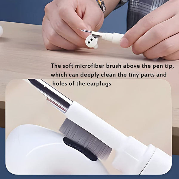 6188 3 In 1 Earbuds Cleaning Pen For Cleaning Of Ear Buds And Ear Phones Easily Without Having Any Damage. DeoDap