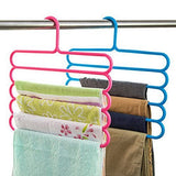 3324 Premium 5 Layer Pants Clothes Hanger Wardrobe Storage Organizer Rack - Multicolor