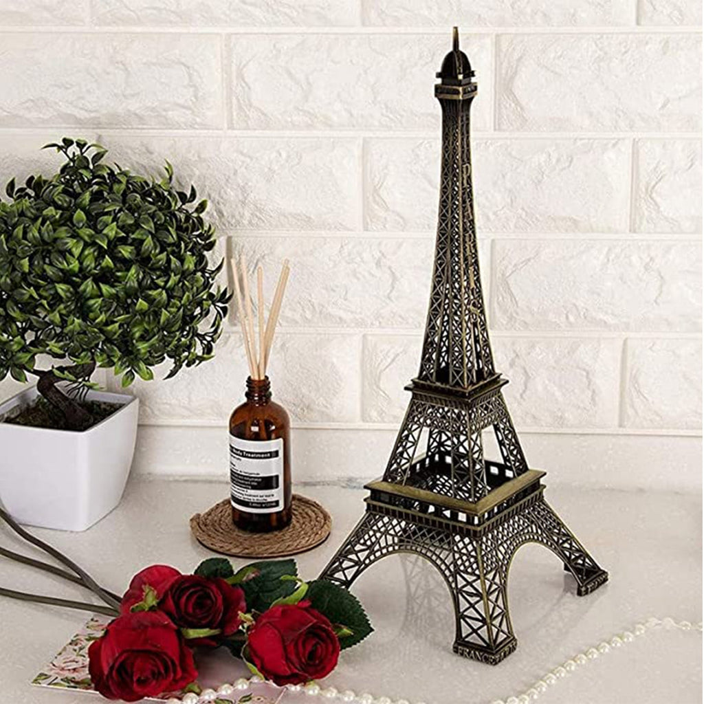 Statue Tour Eiffel Rose En Métal - Décoration Maison Artistique - 18x7 Cm - Alliage Couleur Rose