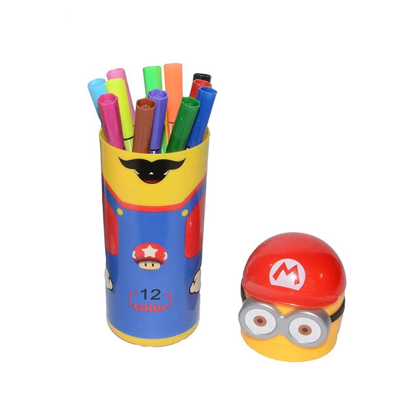 6175 Minions Sketch Pen Set with Attractive Designed Case (Pack of 12) DeoDap