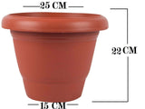 0822 Garden Heavy Plastic Planter Pot/Gamla  (Brown, Pack of 1) - DeoDap