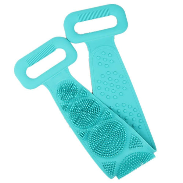 1302 Silicone Body Back Scrubber Double Side Bathing Brush for Skin Deep Cleaning(70 x 10 x 1 cm)