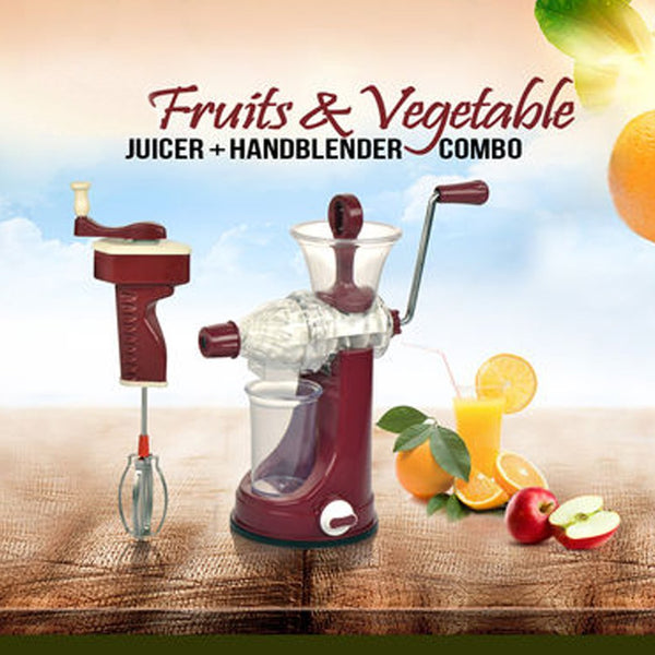 7017 Manual Fruit & Vegetable Juicer and Blender with Steel Handle (Multi Coloured)