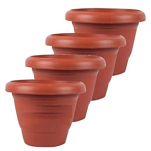 0822 Garden Heavy Plastic Planter Pot/Gamla  (Brown, Pack of 1) - DeoDap