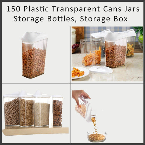 0150 Plastic Transparent Cans Jars, Storage Bottles, Storage Box (1700 ml, 1 pc)