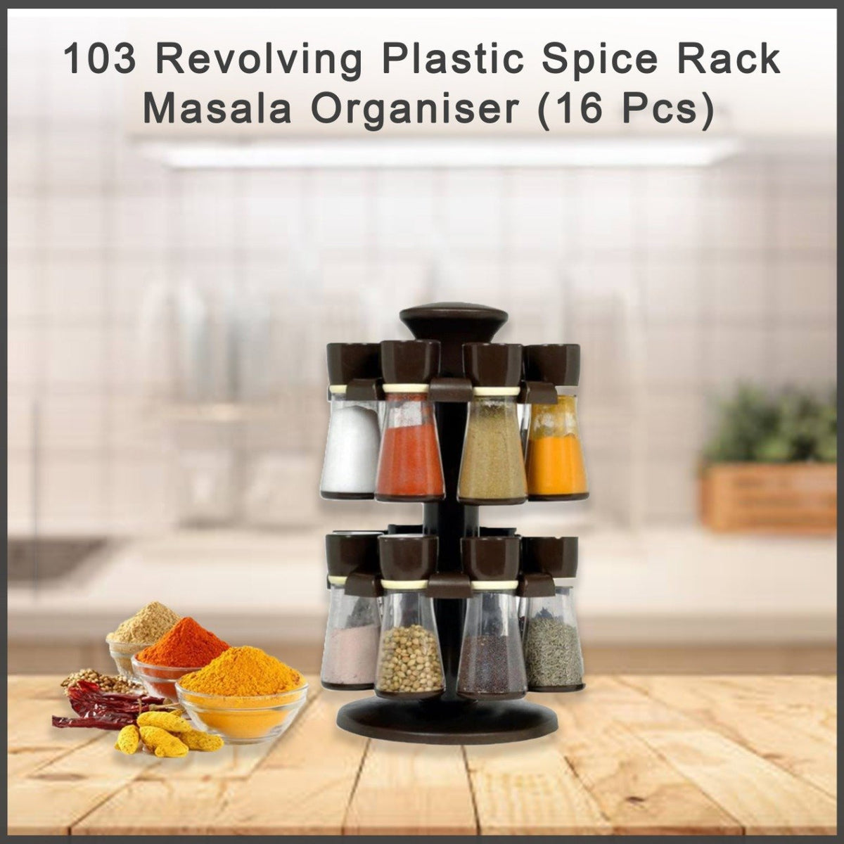 Multipurpose Revolving Plastic Spice Rack (pack of 16 Pcs) – Amd-Deodap