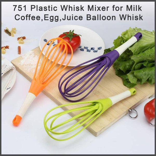 0751_Plastic Whisk Mixer  for Milk,Coffee,Egg,Juice Balloon Whisk