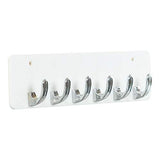 3120 Display 6 Hook Wall Mounted Acrylic Key Holders for Decorative Multipurpose Hanging Rack