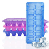 3457 Plastic 14 Cubes Unbreakable Virgin Plastic Ice Cube Tray - Multicolor