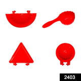 2403 4 Pcs Plastic Red Kitchen Tool Mould Dough Press - DeoDap