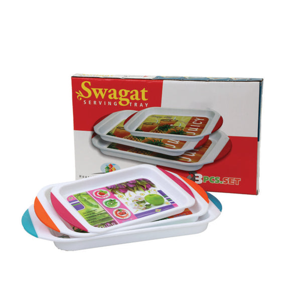 3772 New Swagat Serving Tray Set of 3