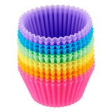 3309 Reusable and Non-Stick Silicone Baking Cups/Cupcake Liners/Muffins Cup/Jelly Molds in Storage Container (Multicolor)